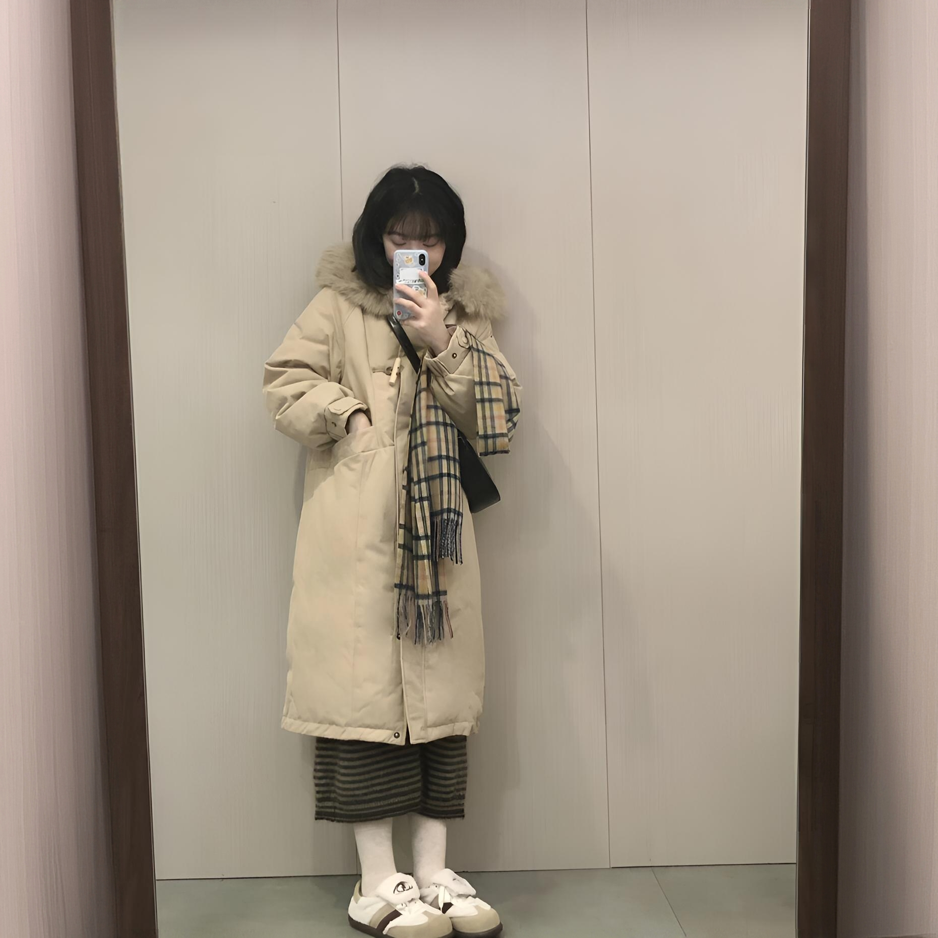 2025年冬季新款超好看中长款棉服女韩系加厚棉袄大毛领棉衣外套潮