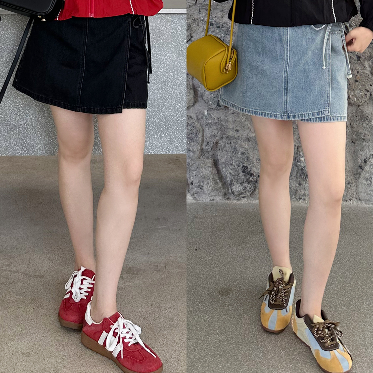 裂渡宣宣【牛仔甜心】微胖大码女夏时尚搭片式百搭牛仔裤裙ZY505A75