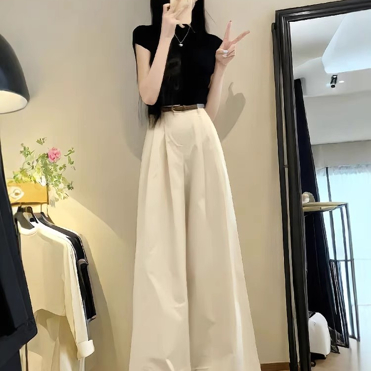 韩系高级感运动套装女夏季时尚穿搭一整套短袖阔腿裤休闲两件套潮