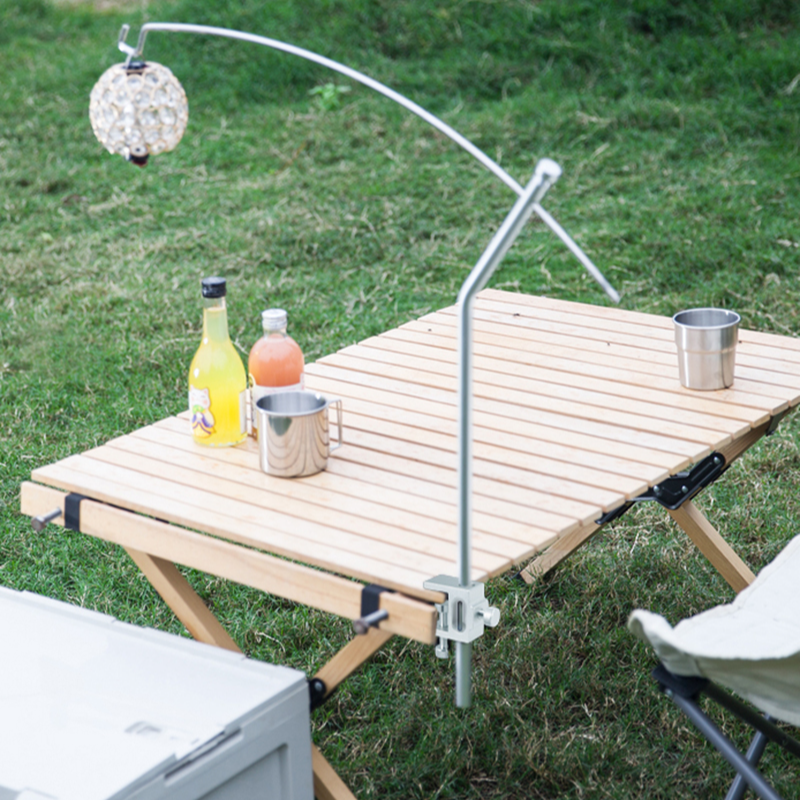 户外IGT桌灯架弧形灯架可调节灯便携不锈钢灯架露营灯支架