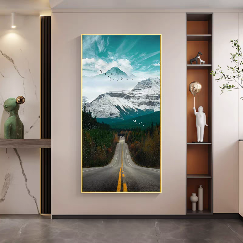 轻奢玄关装饰画现代走廊过道挂画高级感入户墙面客厅画风景画壁画