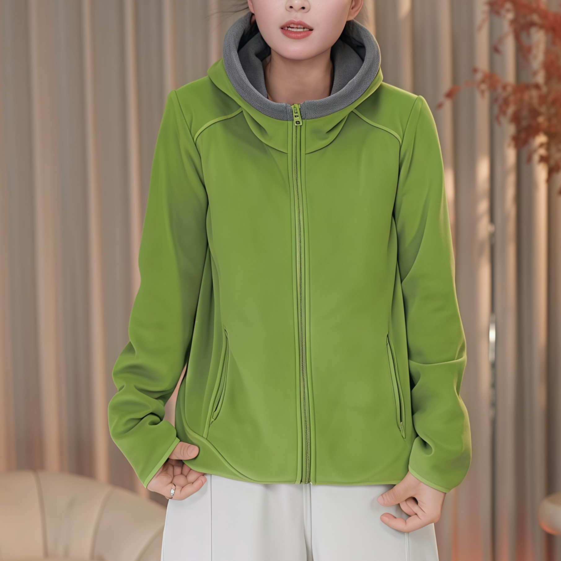 摇粒绒条纹加绒显瘦阔腿女2025新款秋冬保暖休闲百搭松紧腰校服裤