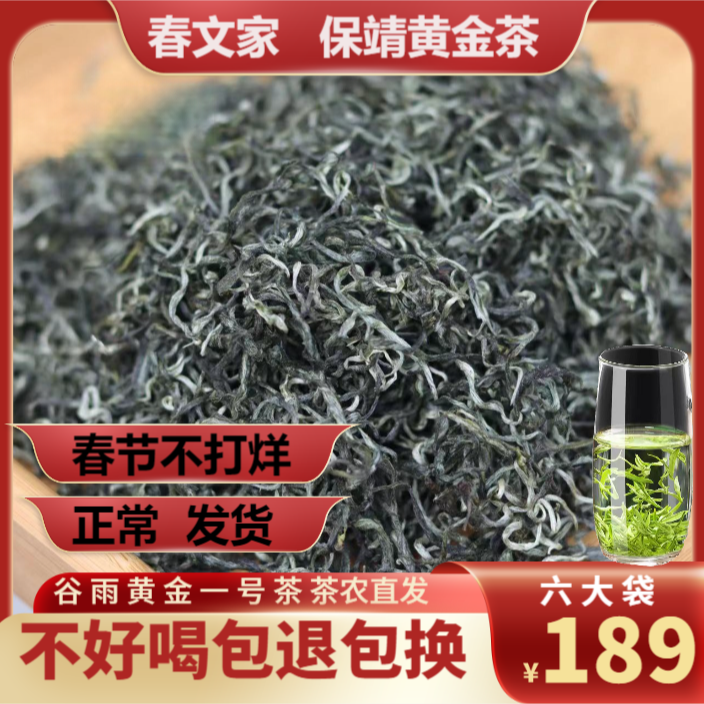 保靖黄金茶2025谷雨特级高香浓香型浓香绿色茶栗香浓香头采耐泡