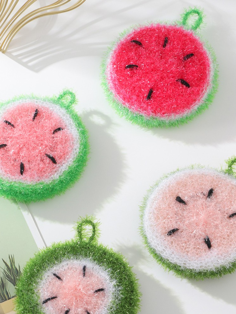 【买一送一】西瓜洗碗刷不沾油家用锅刷韩式洗碗海绵擦不沾油清洁刷