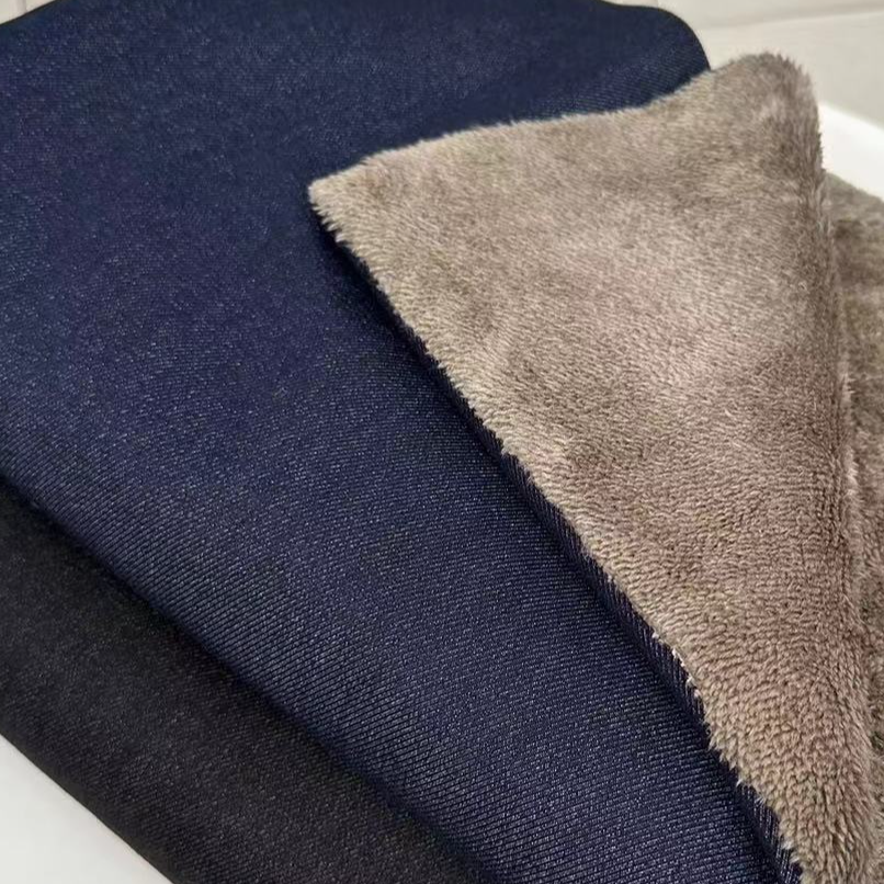 【牛仔复合北极绒】定制牛仔面料柔软舒适不支持七天无理由牛仔布