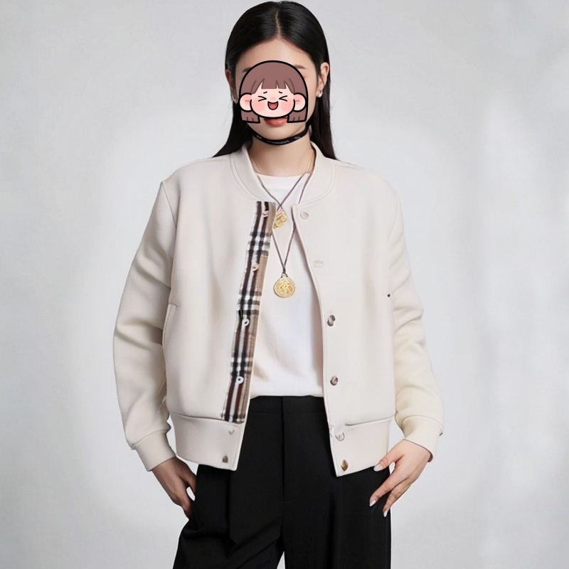 【格纹拼接】2025早秋新款韩系百搭宽松格纹拼接外套LK2506645