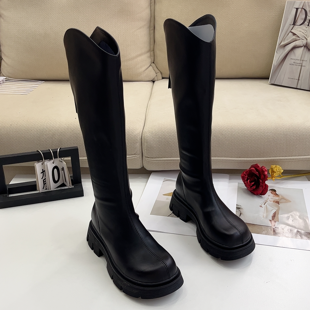 时装靴小个子小腿粗靴子冬季圆头高筒靴秋冬不过膝秋季保暖2025