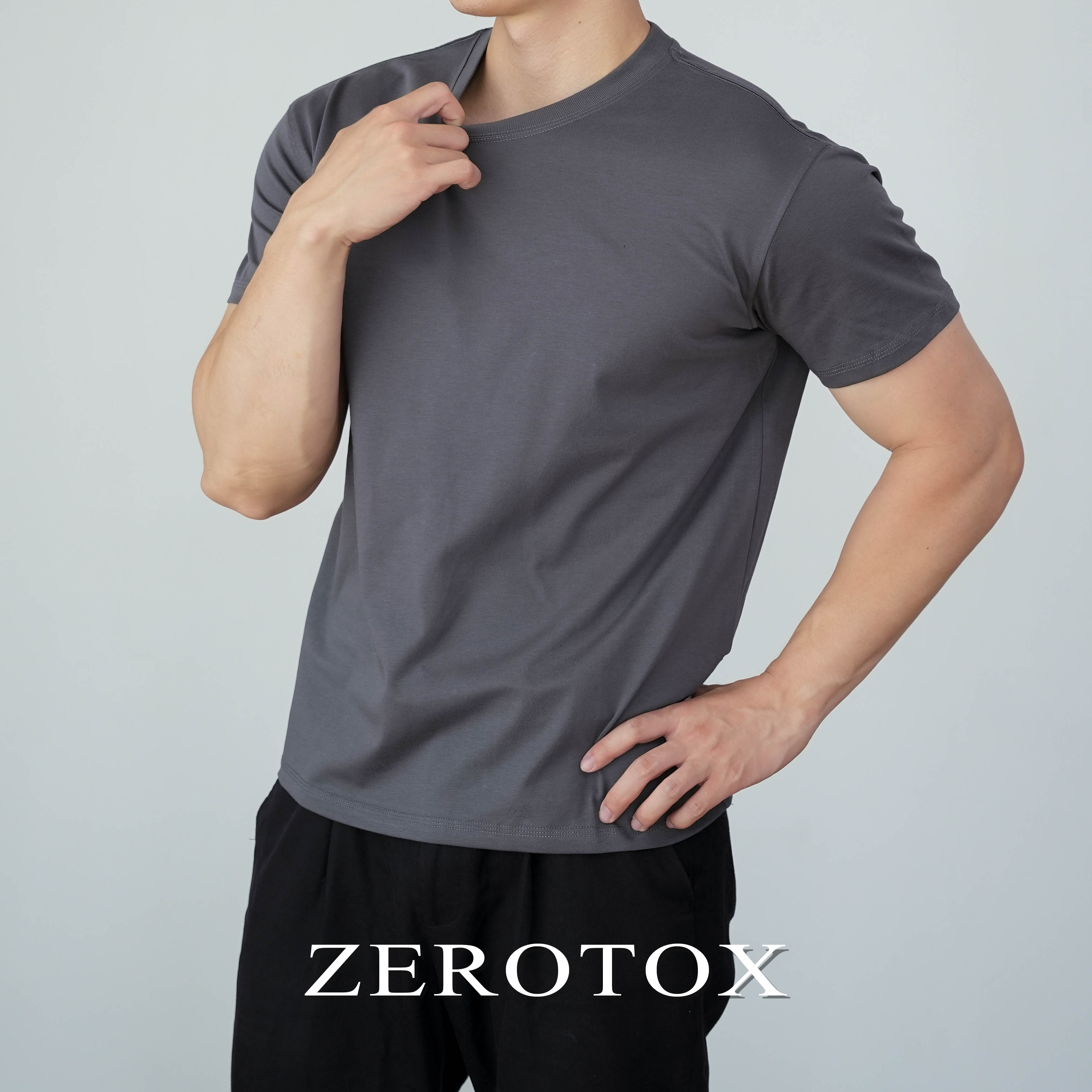 凉感索罗娜 215G舒适通勤基础圆领 显肩宽/收袖 T恤抗皱透气短袖