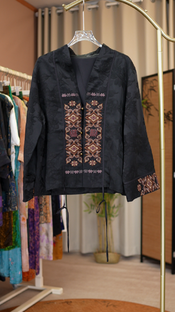 6188国风新中式提花重工刺绣上衣外套