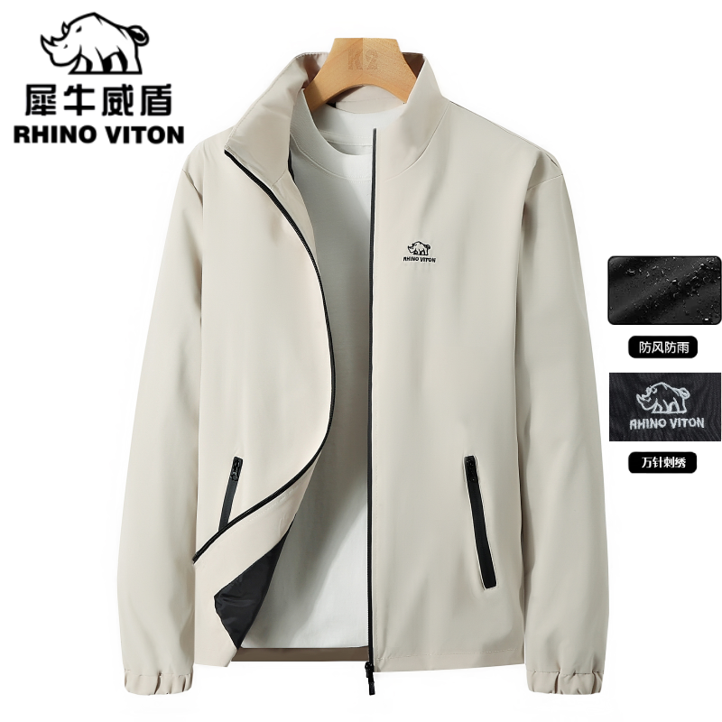 三防刺绣男士小立领拉链口袋休闲百搭夹克简约春秋款外套J999-T6