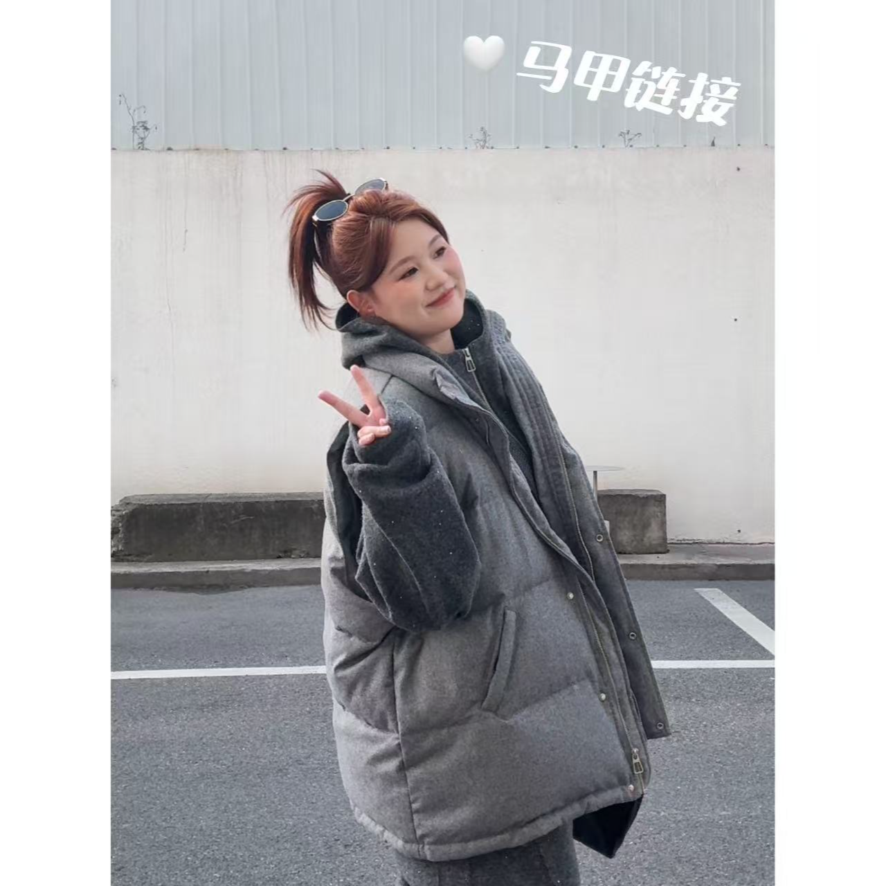 晶咕佳佳【吐司暖冬】毛呢质感百搭大版羽绒马甲时尚休闲百搭加厚