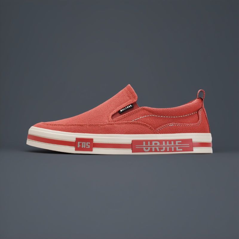 25805 一脚蹬秋季男款透气休闲鞋帆布鞋潮流百搭老北京布鞋懒人鞋