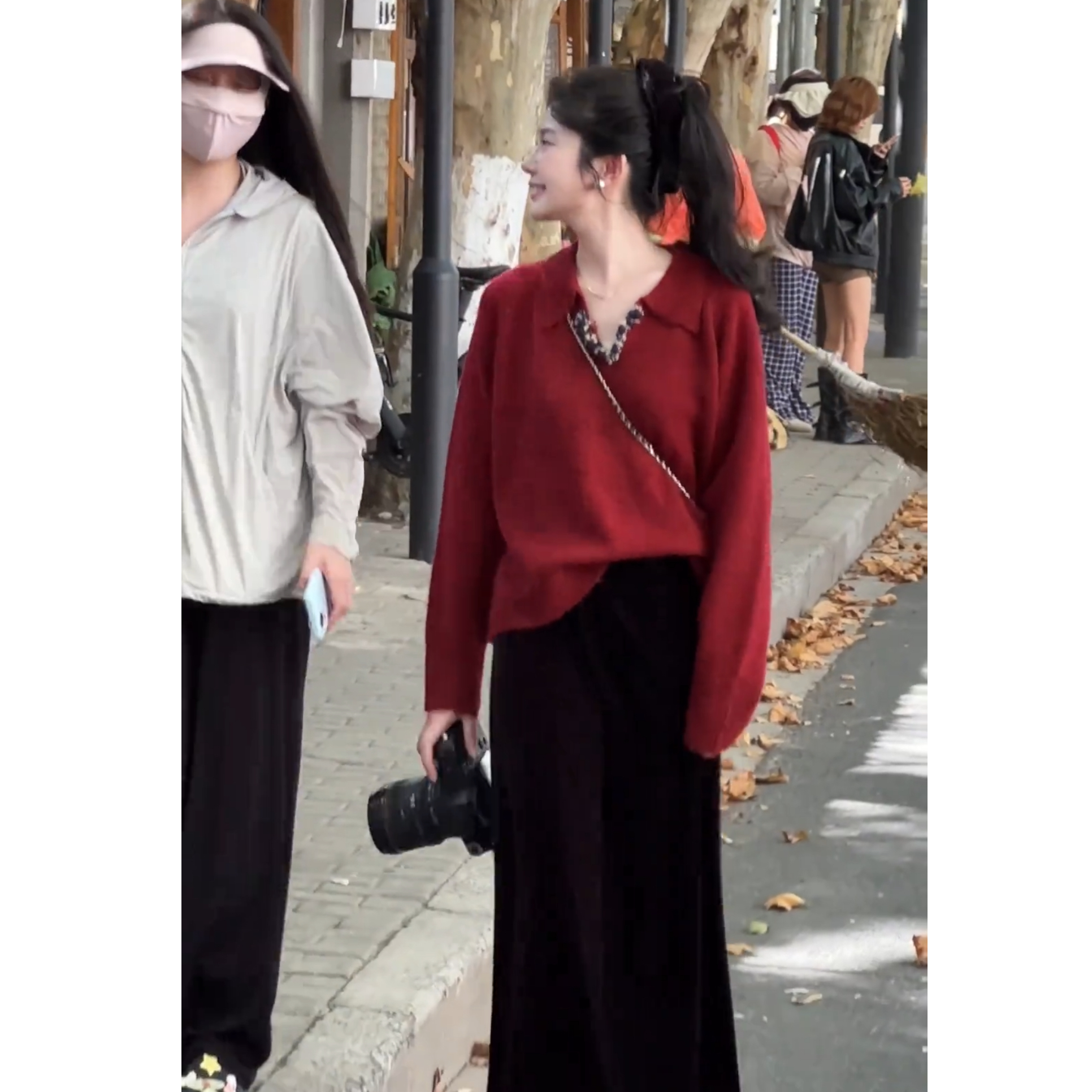 2025秋季新款时尚休闲轻熟风气质宽松百搭上衣半身裙两件套