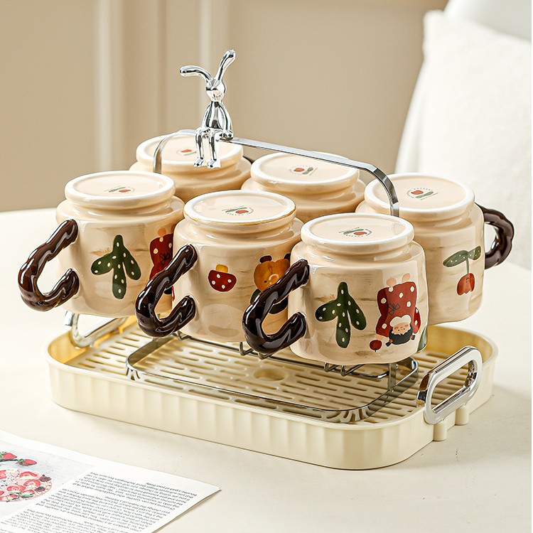 高颜值待客杯子套装家用客厅茶杯茶具套装乔迁新居杯具喝水杯套装