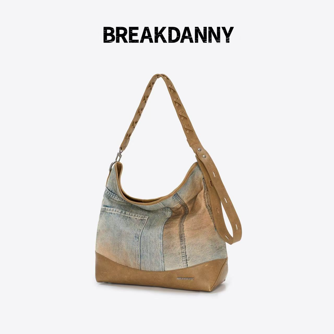 BREAKDANNY打破丹宁HOBO流浪系列[沙土废墟]牛皮单肩斜挎软包