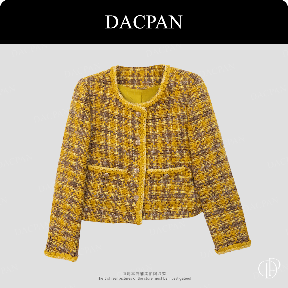 DACPAN-“小金花”重工小香花朵粗花呢外套  2025/盼·PP 25929