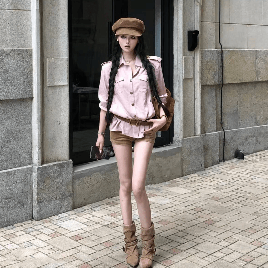 衬衫女秋季休闲风高级感翻领纽扣设计感宽松百搭纯色时尚长袖上衣