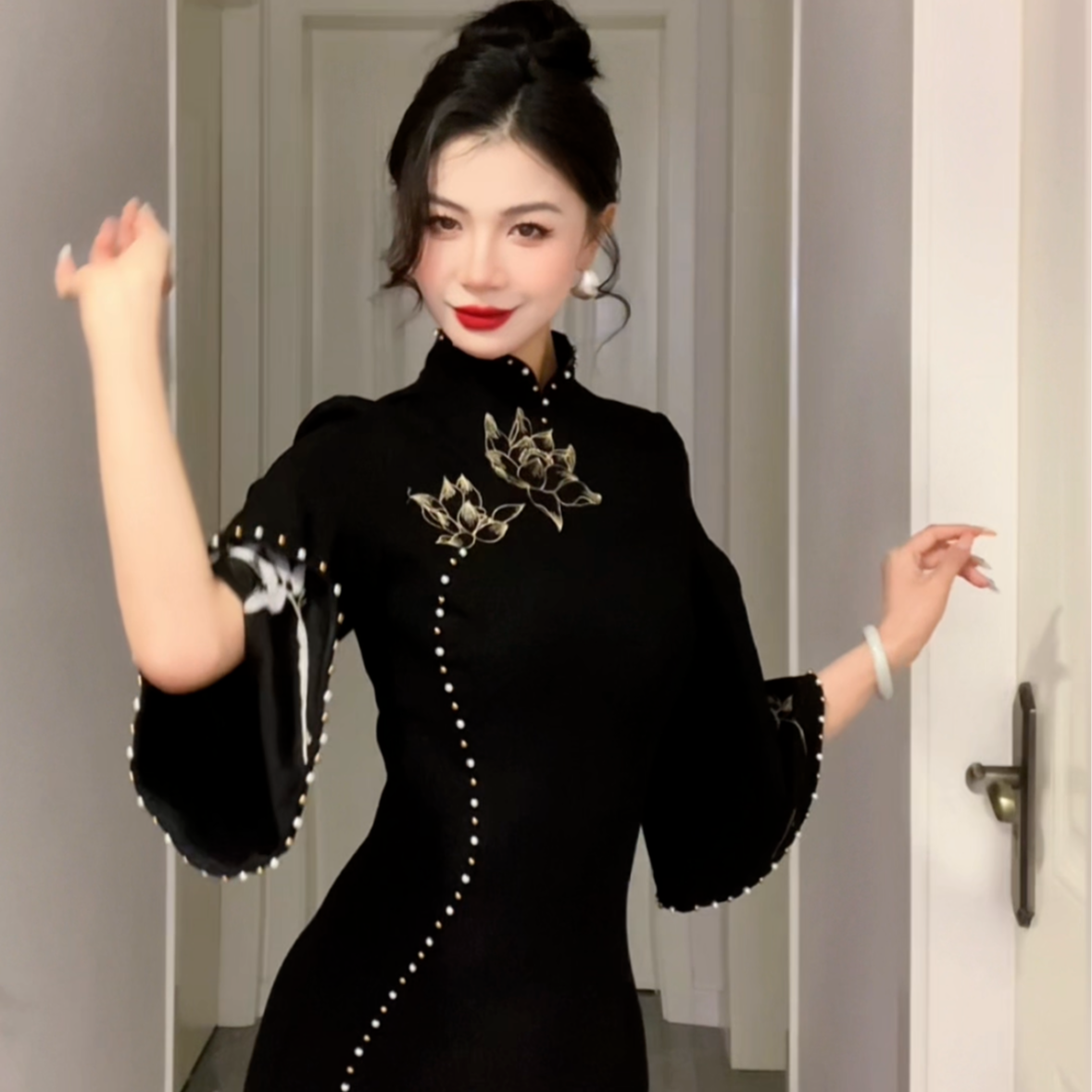 【尔尔古典美学】复古新中式旗袍【珠莲】春季修身中国风旗袍