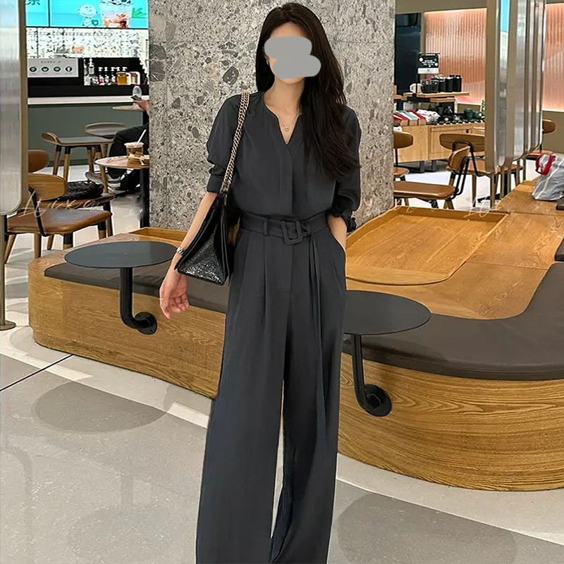 2026夏季新款洋气黑色气质洋气女神范收腰显瘦长裤遮肉韩版连体裤