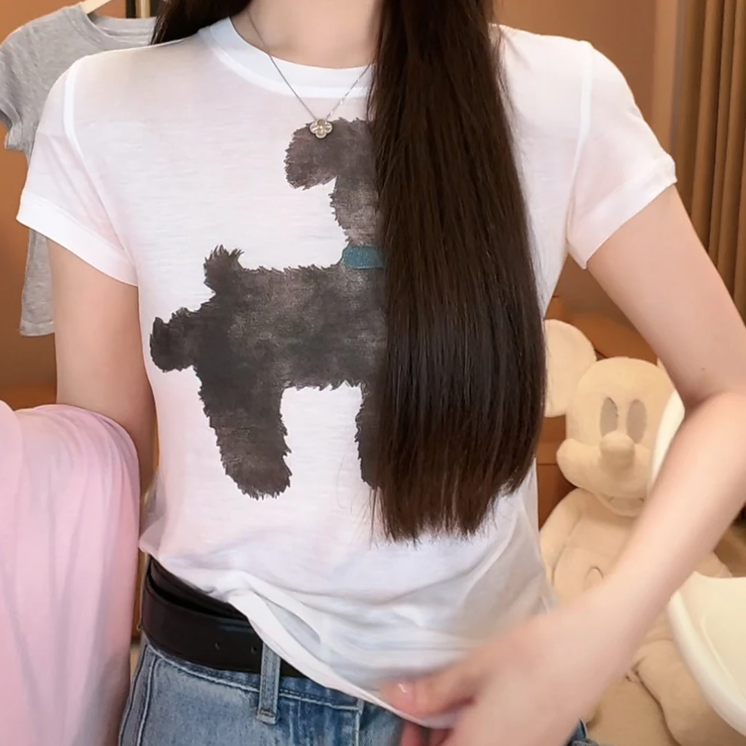 百搭简约显瘦女短袖上衣女2025夏季新款百搭气质显瘦时尚上衣