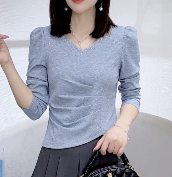 新款甜美2025时尚短袖女减龄纯色小众百搭轻职风洋气打底上衣T恤