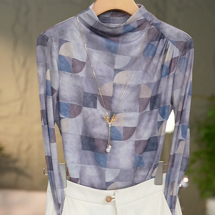 227#高贵上档次小衫2025新款潮流气质时尚显瘦网纱打底衫上衣