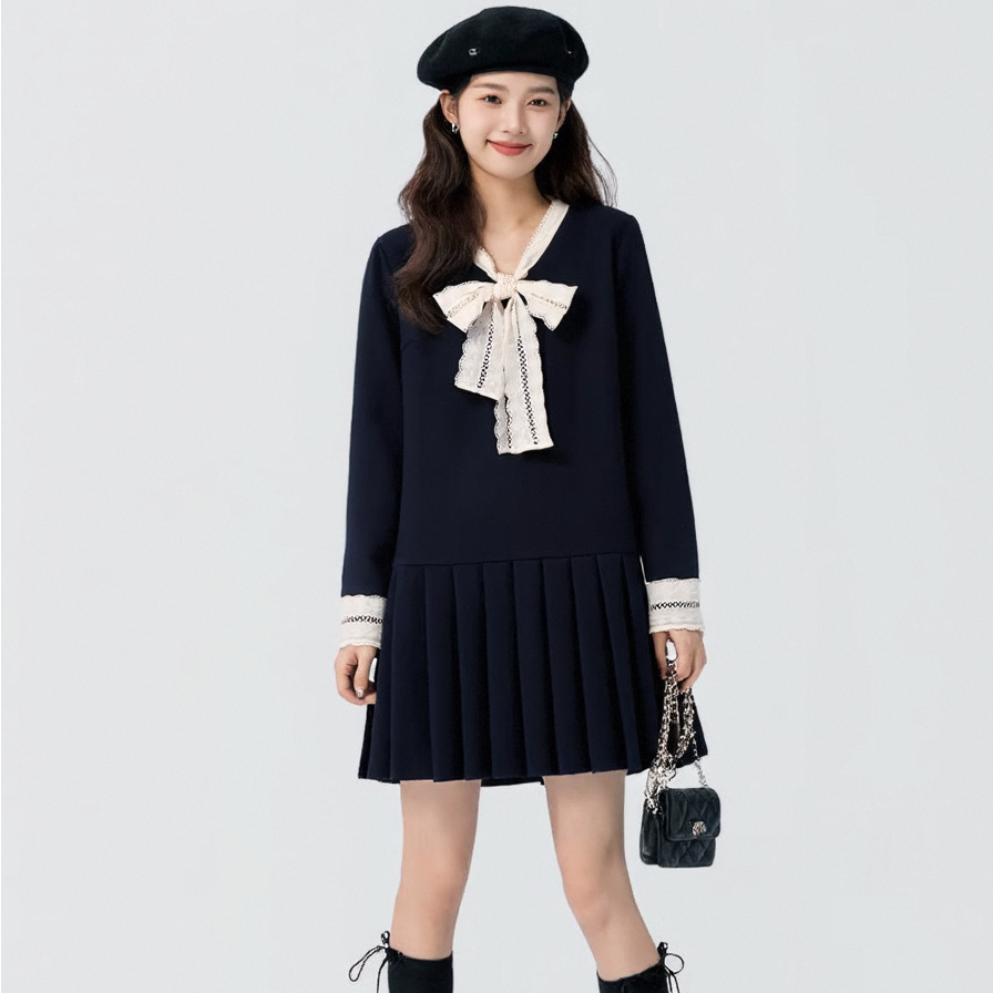 奢姿【甜蜜限定】大码女装2025冬季蕾丝连衣裙胖妹妹气质减龄长裙