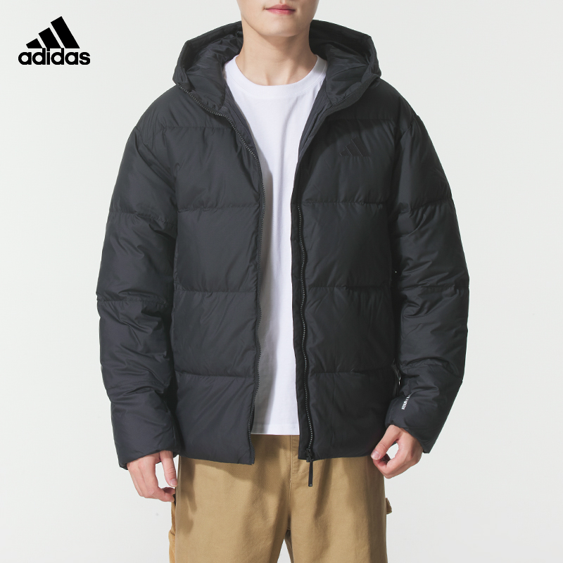 【流光风】阿迪达斯羽绒服男装冬季新款连帽休闲保暖羽绒外套KC2478