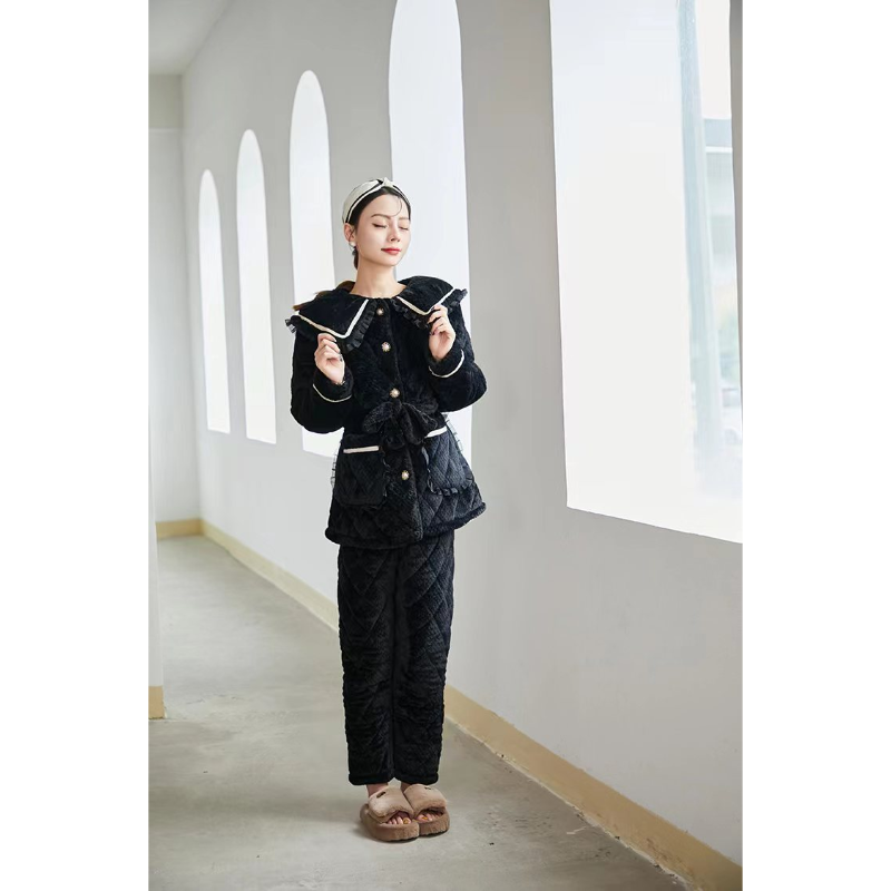 T1004冬季加厚睡衣套装