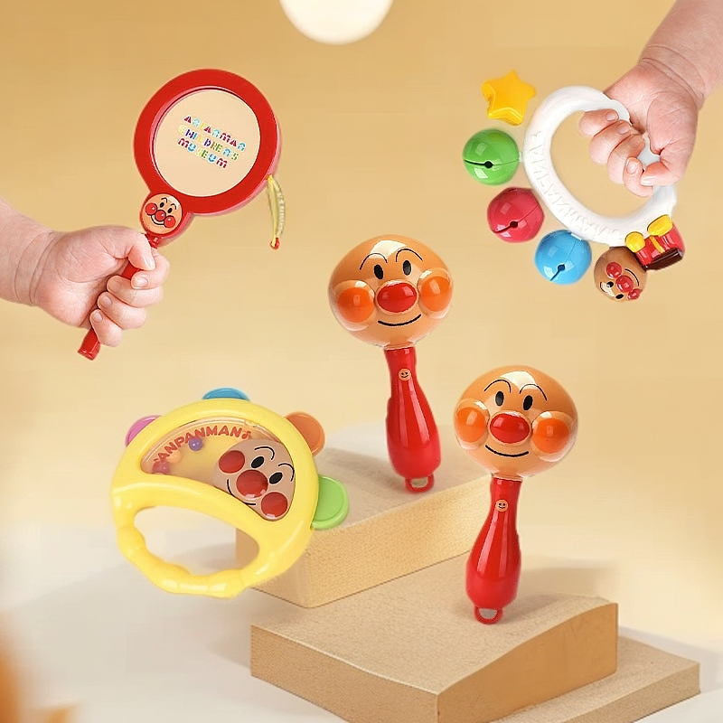 面包超人新生儿摇铃沙锤婴儿玩具手摇铃拨浪鼓安抚玩具0-6-12个月