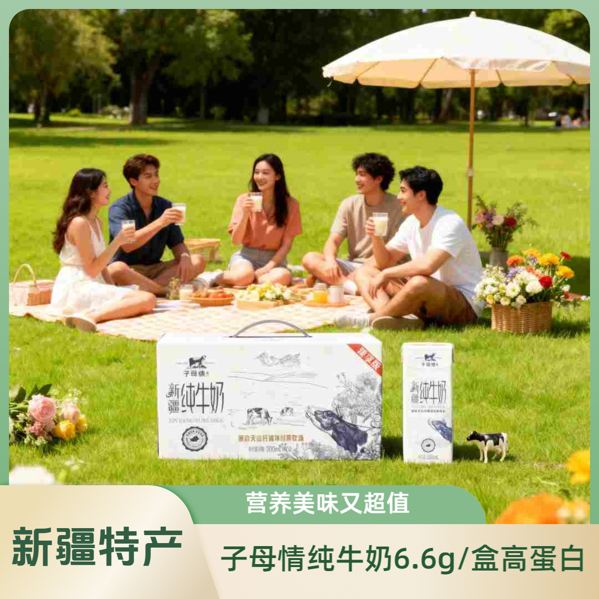 纯牛奶生牛乳新疆子母情营养全脂超值上班早餐奶必备饮品网红饮品