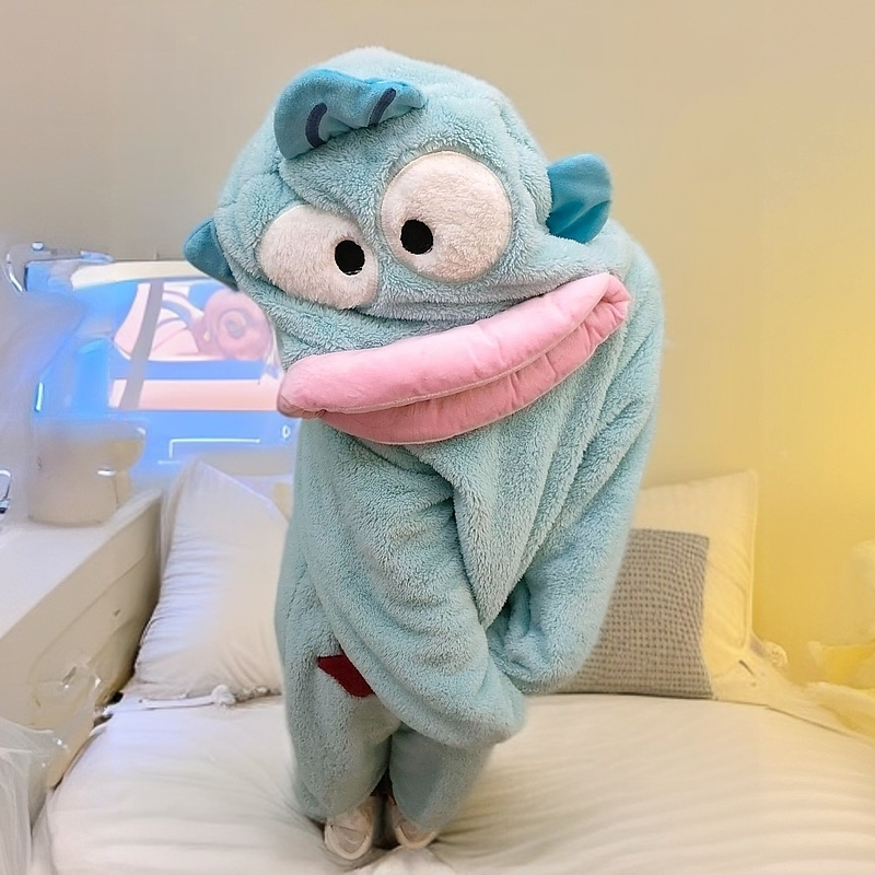 小丑鱼连体睡衣女款爆款2025新款情侣家居服加绒加厚冬珊瑚绒睡袍