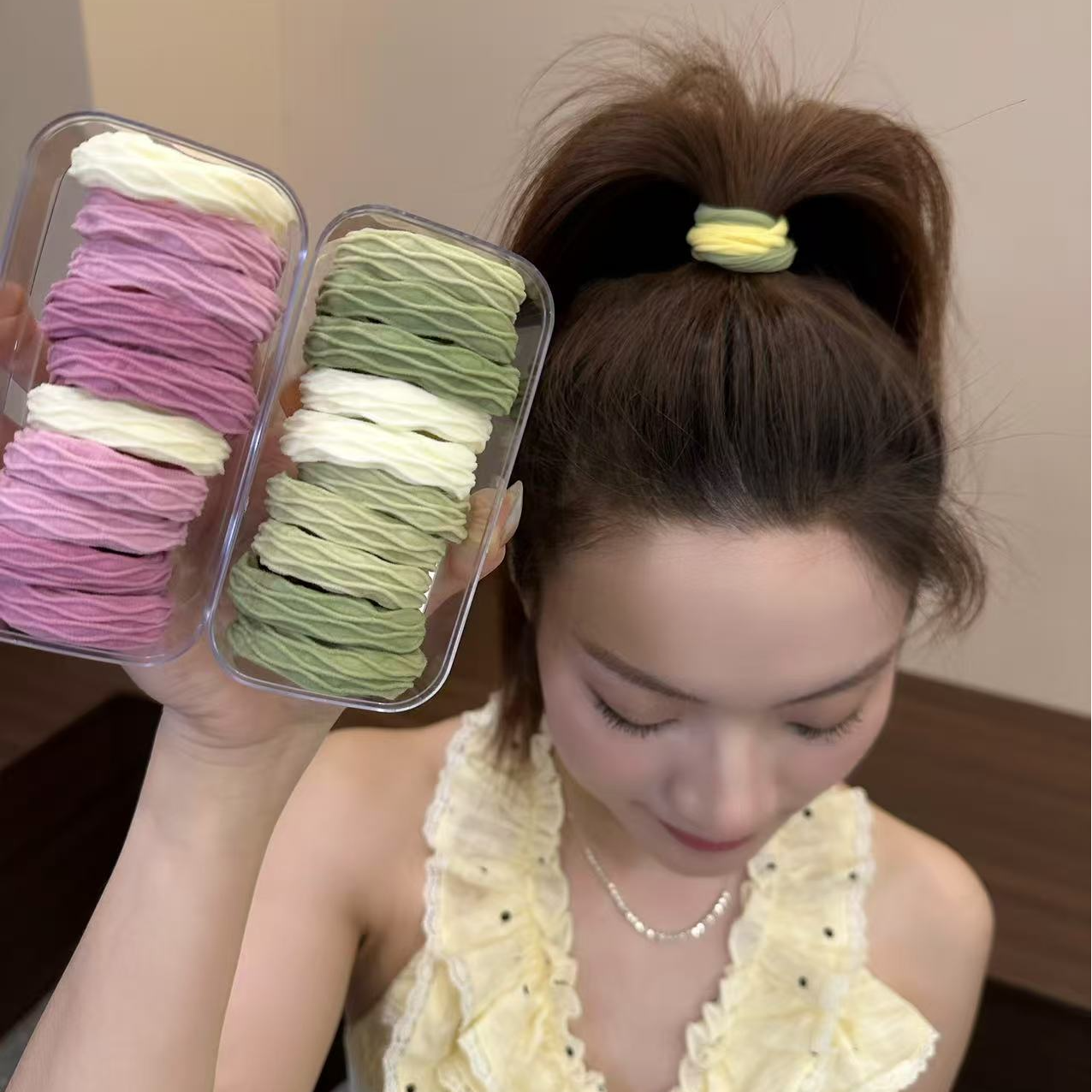 超柔软高弹力巨耐用高马尾盒装发绳橡皮筋扎发头绳2025新款发圈