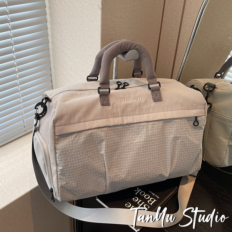 探屿大容量手提旅行包时尚短途旅游收纳行李包干湿分离运动健身包