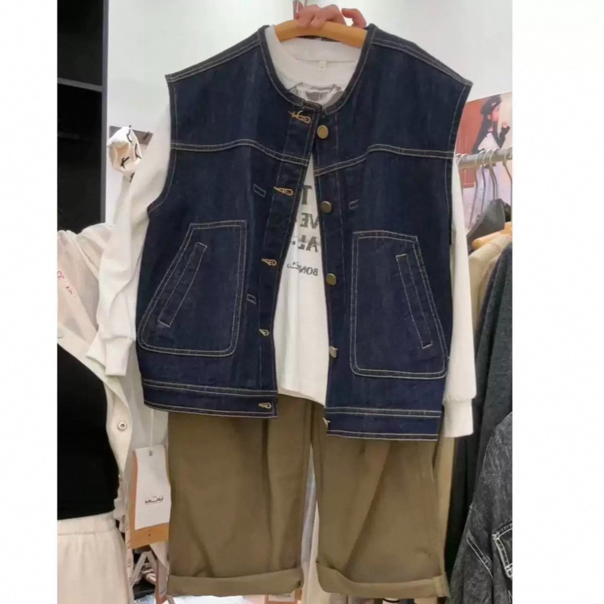 【新款现货】韩国童装男女童2025秋装新款韩版明线马甲中童无袖洋气