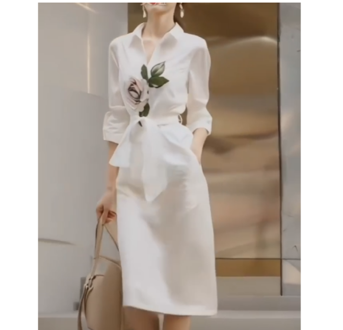 2025夏季新款网红同款洋气减龄韩版爆款衬衫连衣裙时尚XO-SD