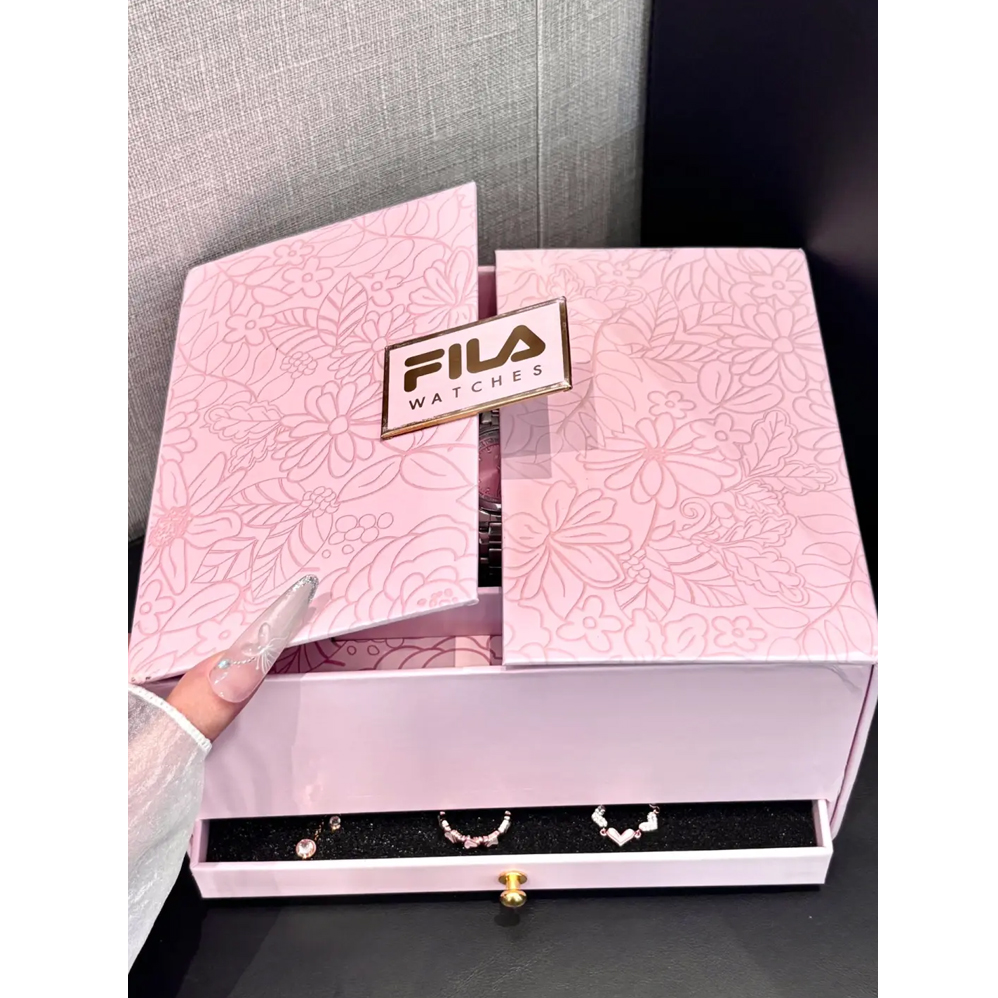 FILA斐乐经典系列女士手表轻奢小众小圆表送女生生日礼物腕表6601