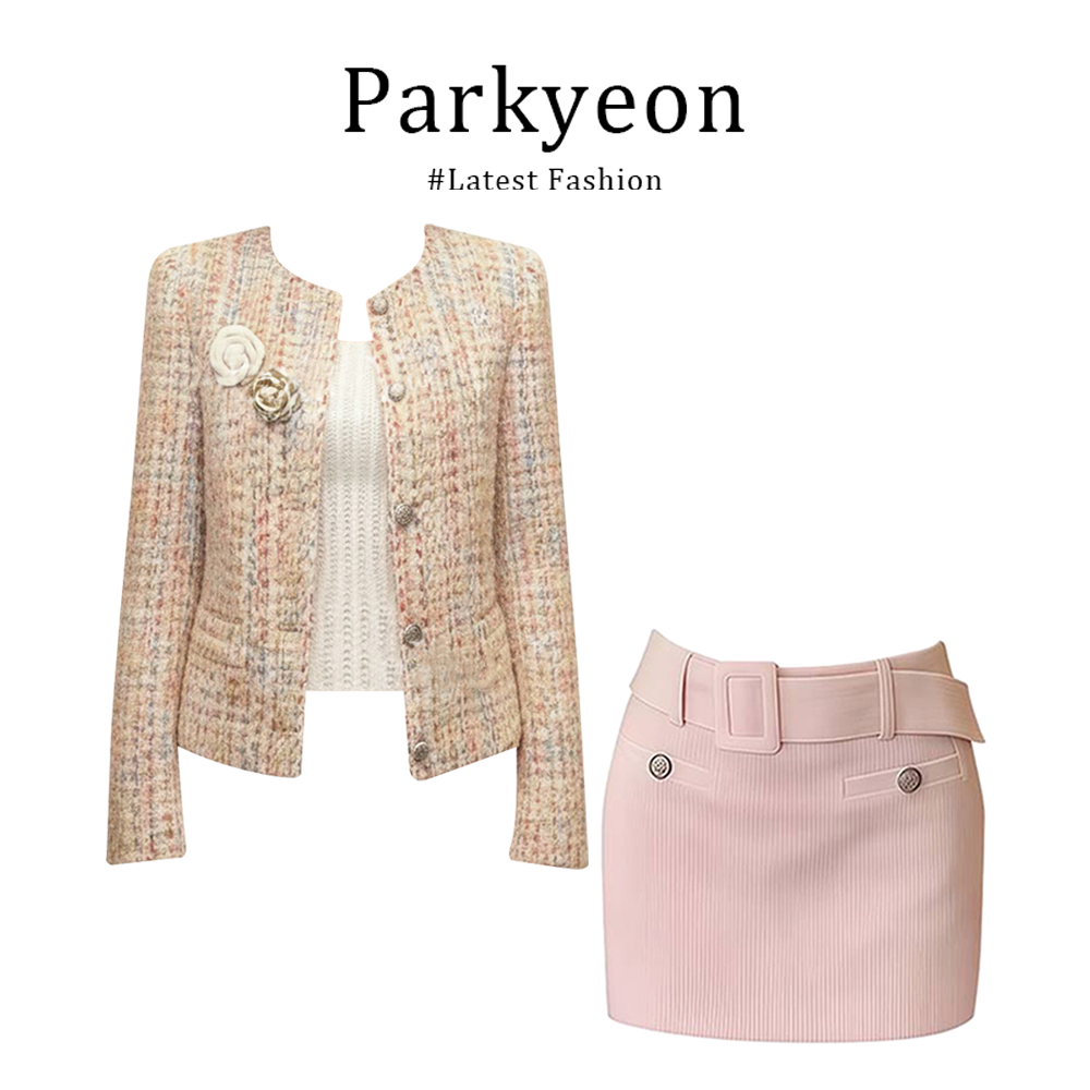 MARIE.COCO韩系小香风长袖外套内搭打底衫背心女半身裙秋冬装