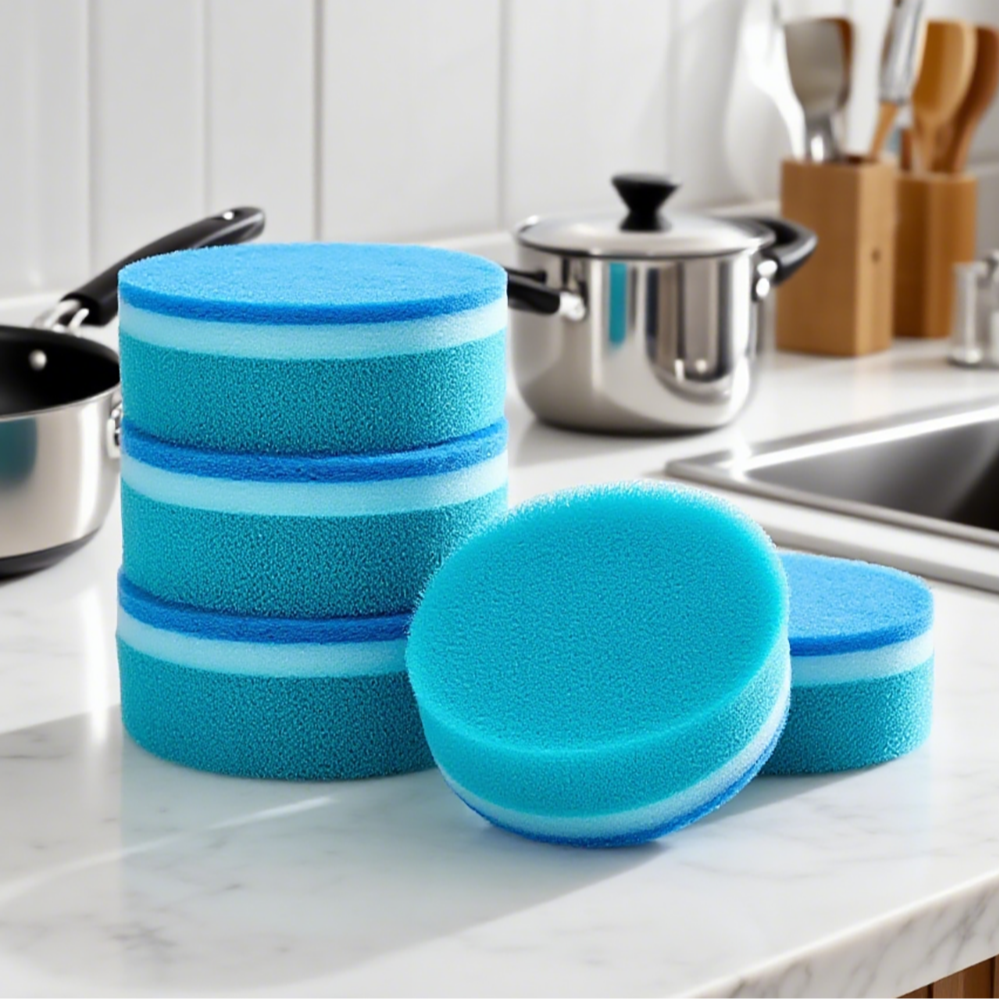 小白膏配套清洁海绵百洁布五片装家用擦洗清洗