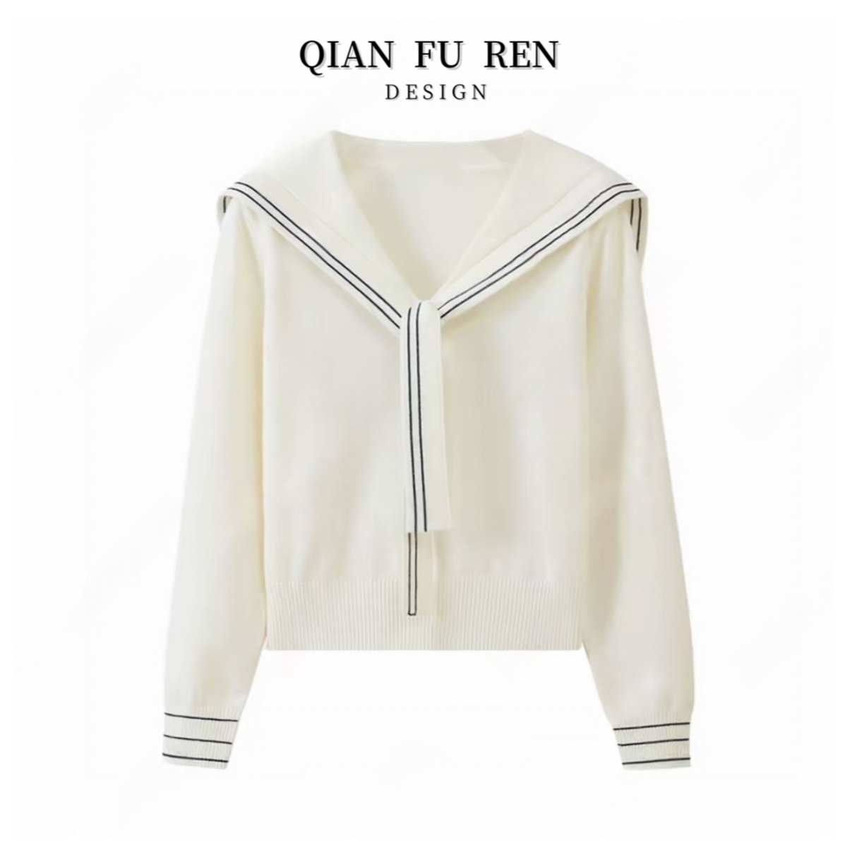 【运费补贴】韩系学院风海军翻领秋冬针织衫毛衣百搭设计感时尚