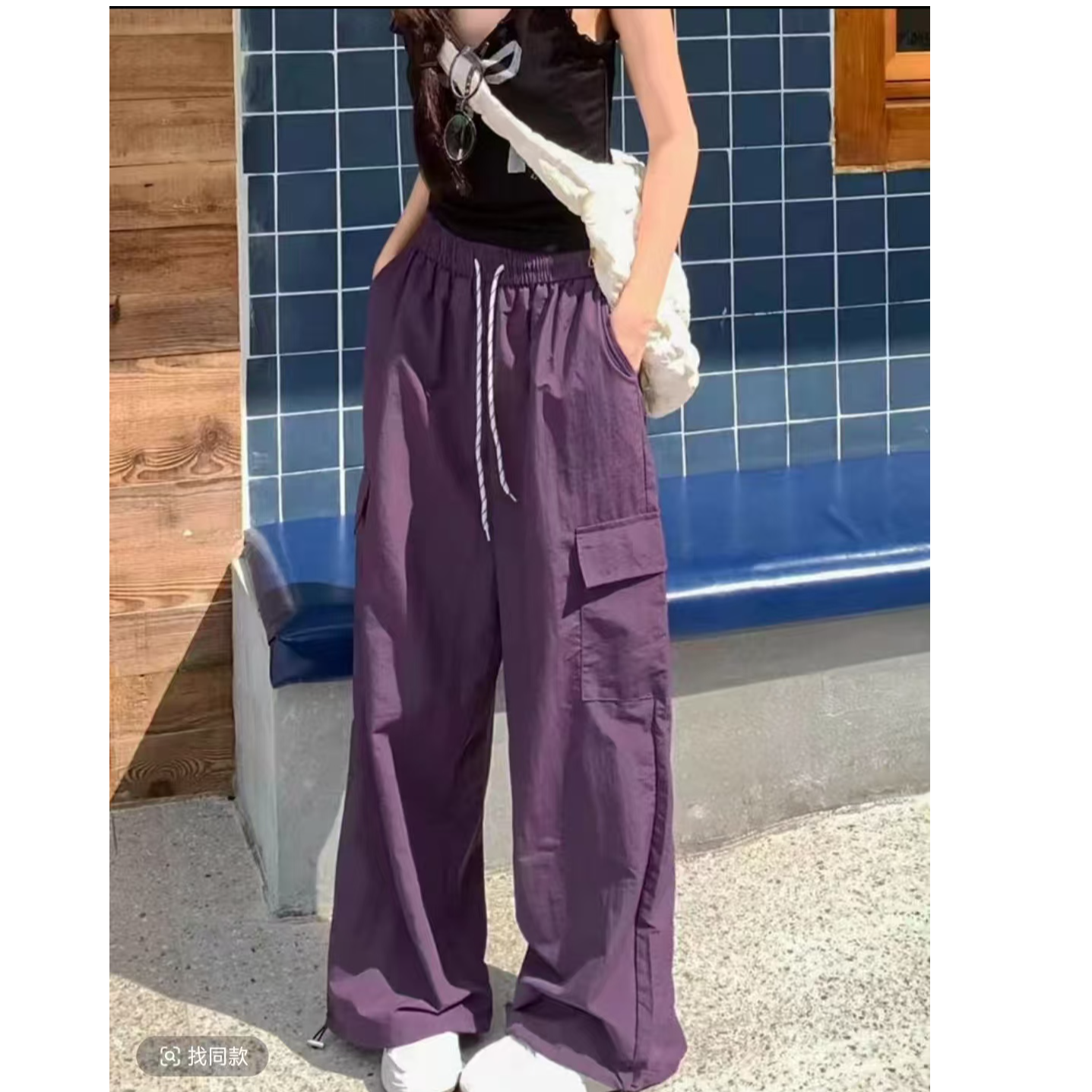 【早拍早发】2025新款高级酷帅风美式运动速干设计感工装阔腿裤001