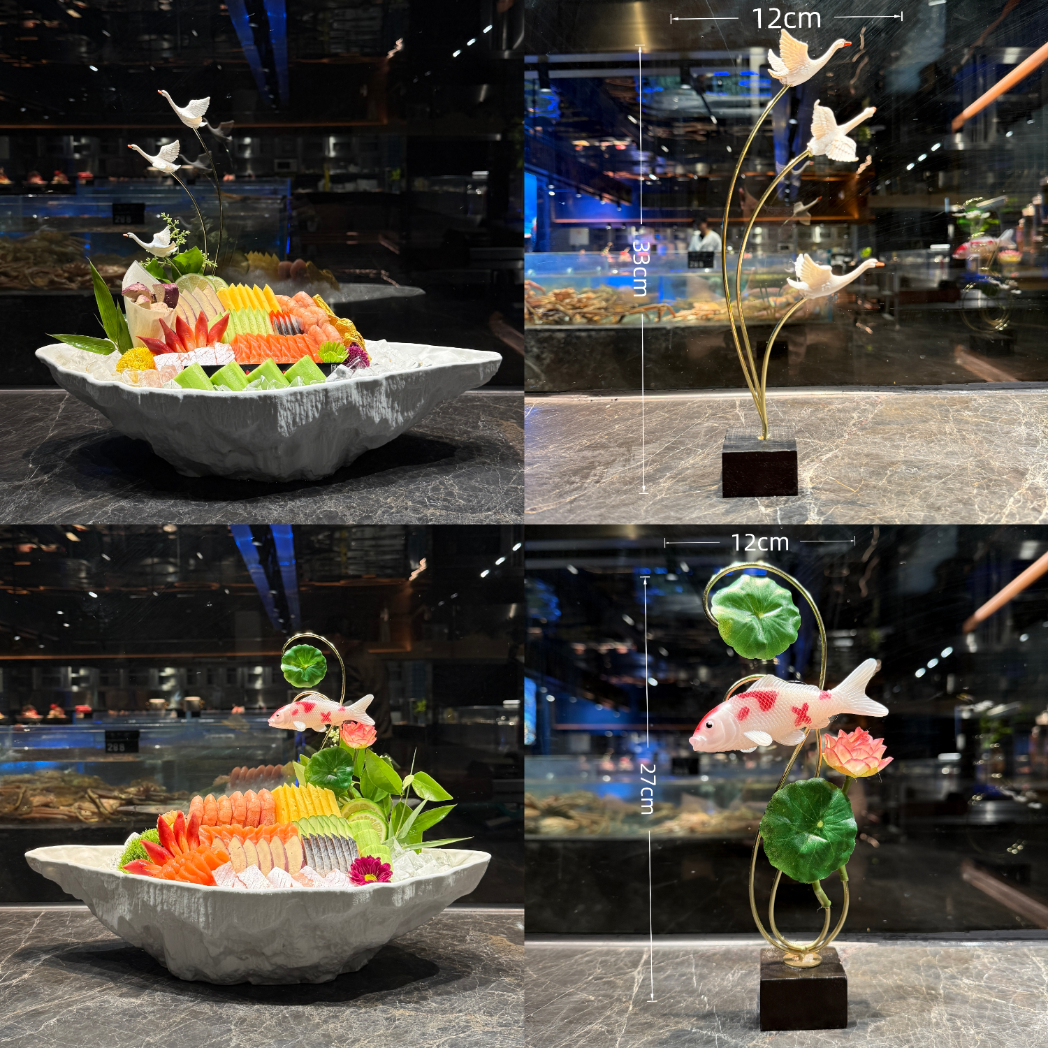 刺身摆件摆盘装饰品酒店餐饮高端冷凉菜菜品花草海鲜姿造创意点缀
