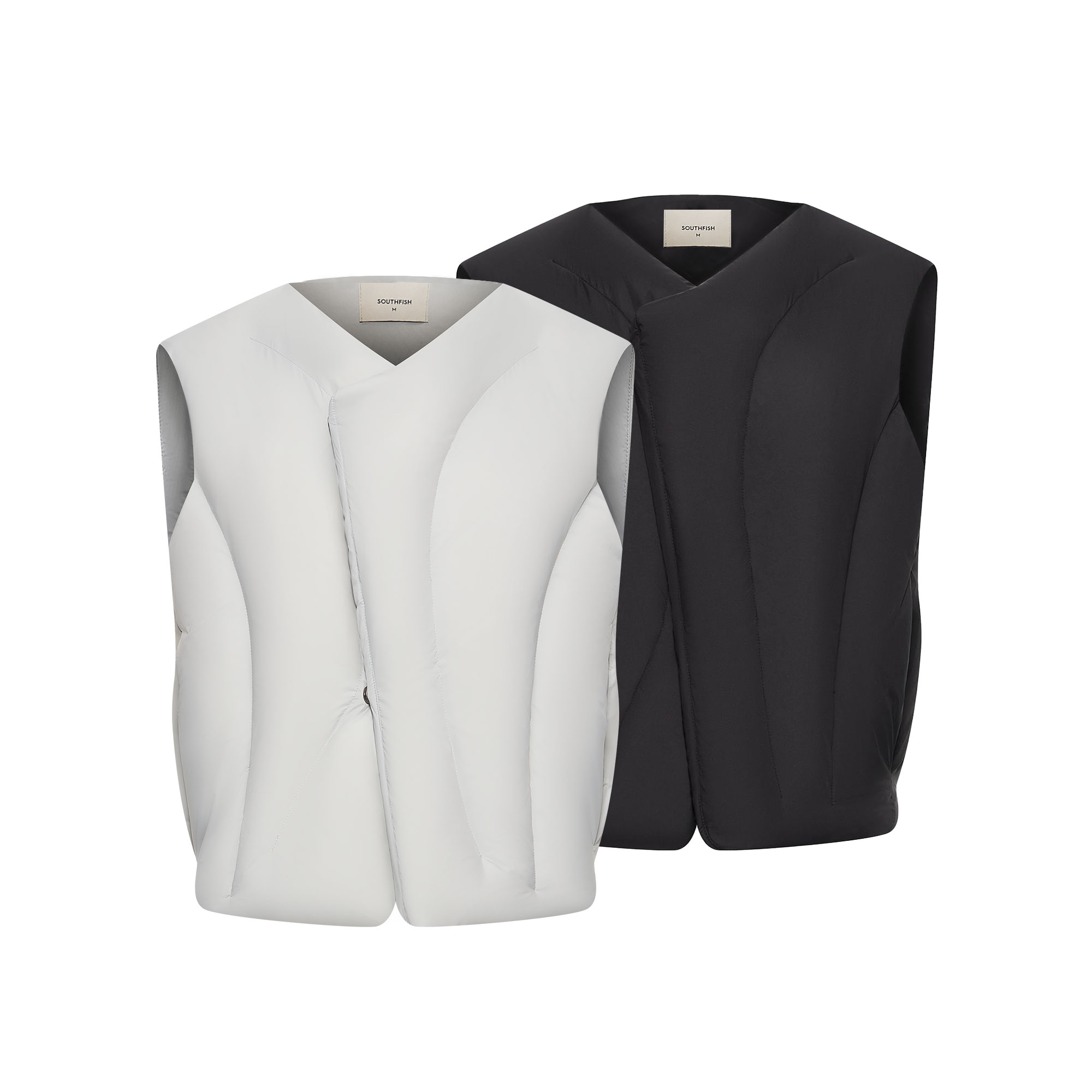 SOUTHFISH 银羽 新国标90白鸭绒异形羽绒马甲 磁吸扣保暖搭配马甲