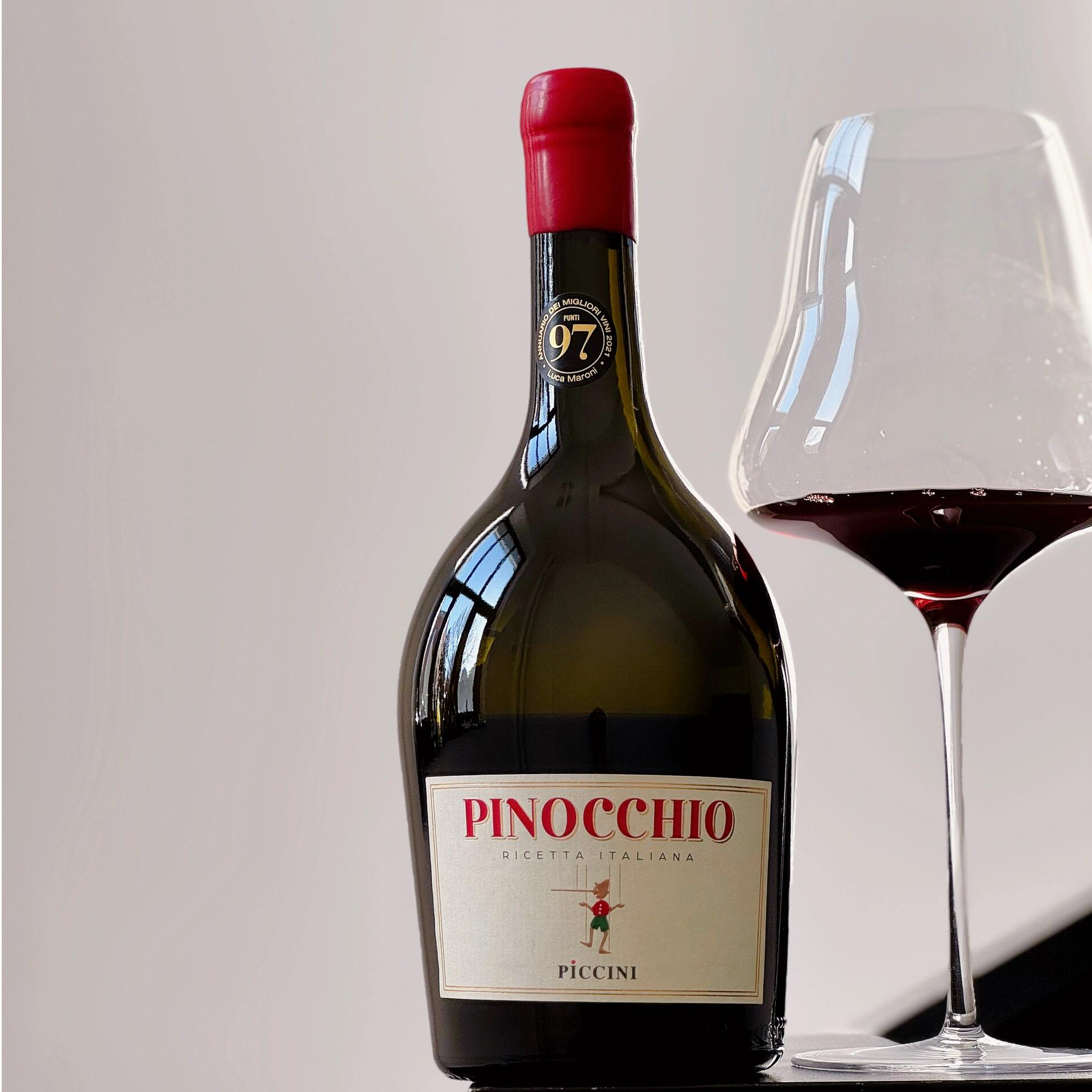 匹诺曹红酒 意大利进口pinocchio彼奇尼奇遇半甜红葡萄酒750ml