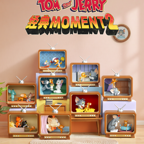 52TOYS猫和老鼠动画片盲盒发光小电视经典场景系列潮玩正版玩具