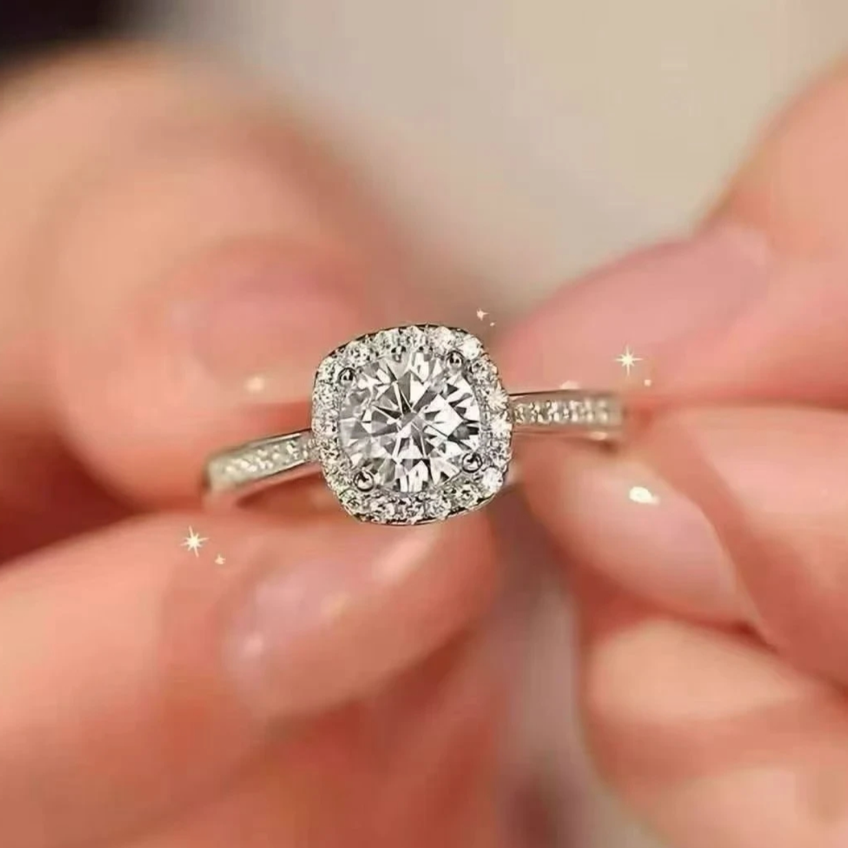 925银戒指 925银戒指 活口轻奢求婚礼物时尚气质-D