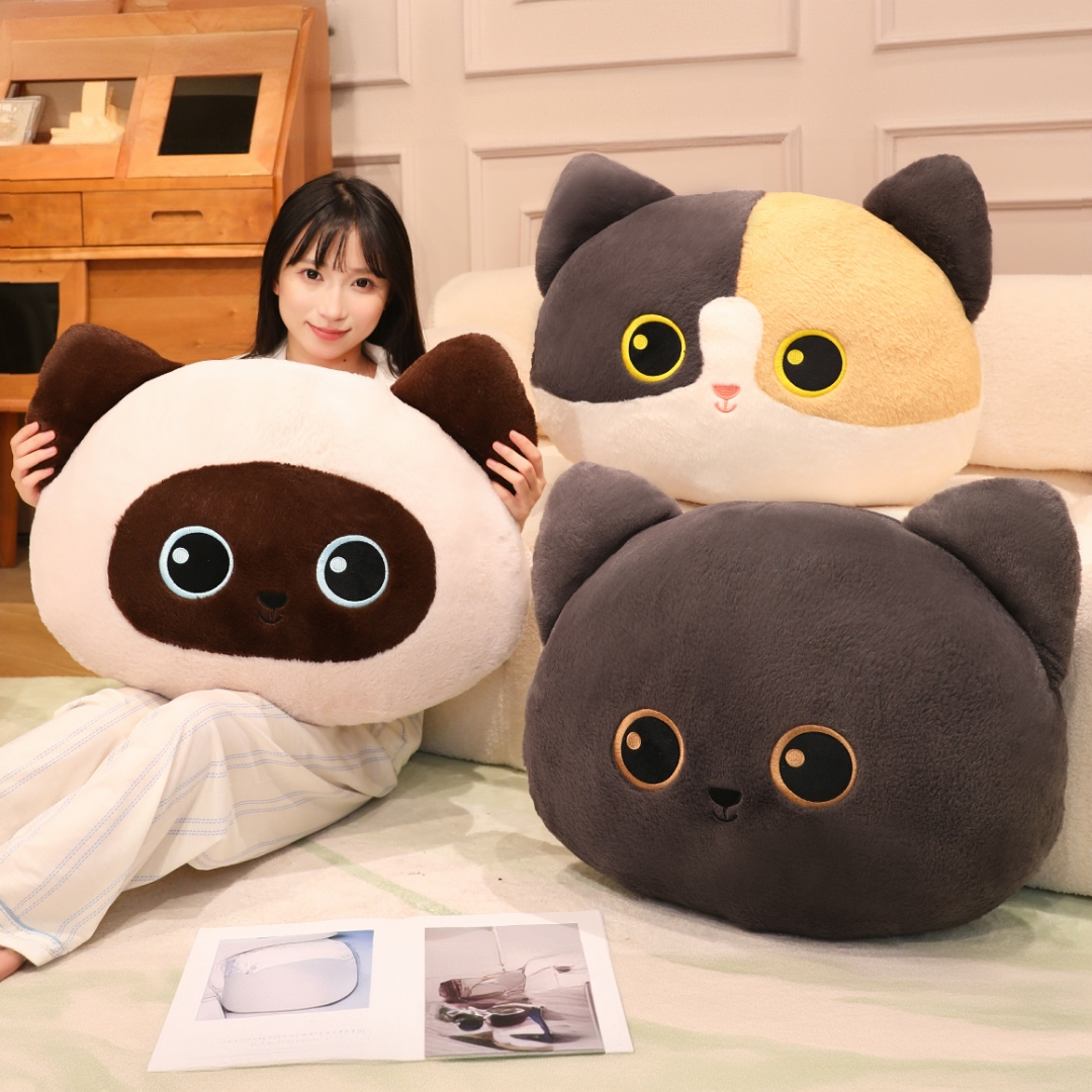 可爱毛绒玩偶靠枕卡通猫咪系列女生儿童睡觉抱枕节日生日礼物