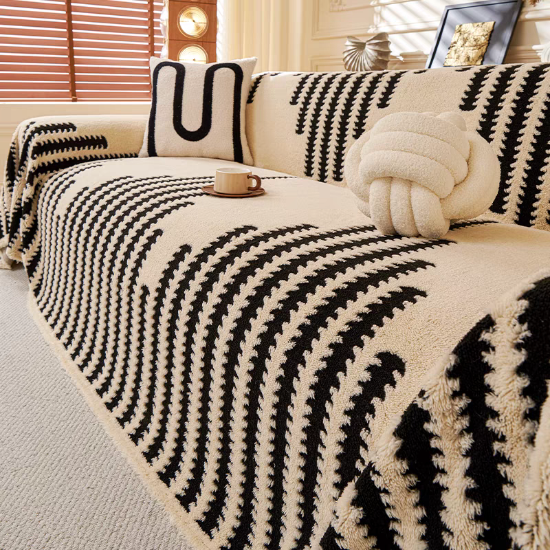 毛绒沙发盖布加厚沙发巾冬季2024新款四季一片套罩全盖防尘沙发垫