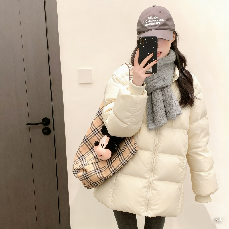 【503】2025冬季新款时尚简约高级设计感宽松加厚棉服外套女潮