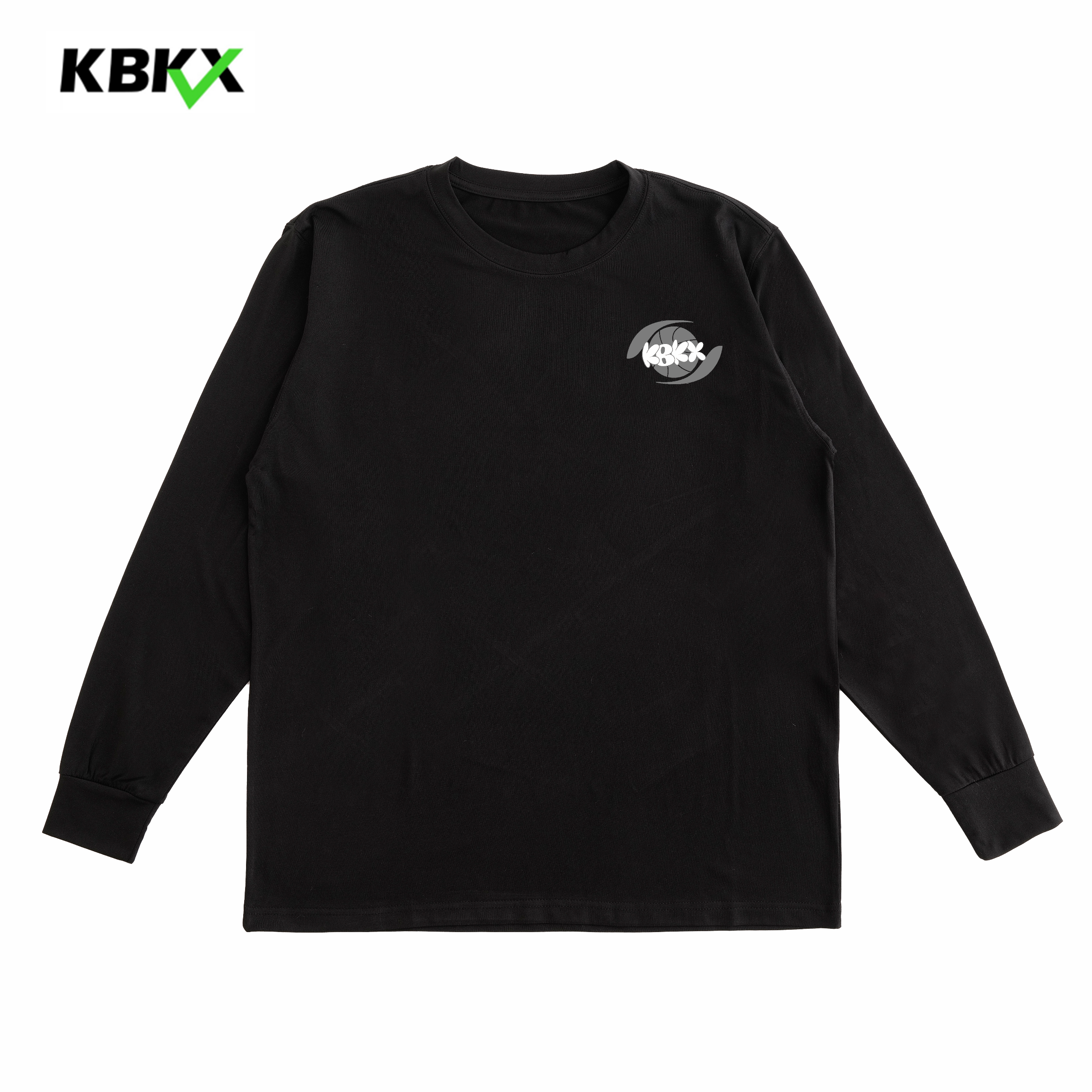 KBKX运动长袖[篮球之眼]圆领速干t恤透气宽松棉感训练投篮服大码